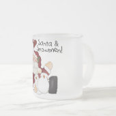 サンタと雪だるまTシャツとギフト フロストグラスマグカップ (正面右)