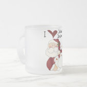 サンタと雪だるまTシャツとギフト フロストグラスマグカップ (正面左)