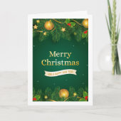 サンタと雪のメリークリスマスグリーティングカード カード (正面)