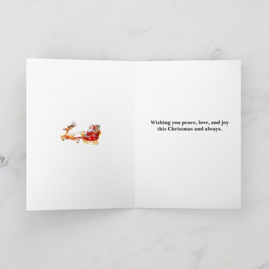 サンタと雪のメリークリスマスグリーティングカード カード (内部)
