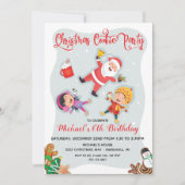 サンタと雪の中でクリスマス・クッキーパーティー 招待状 (正面)