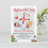 サンタと雪の中でクリスマス・クッキーパーティー 招待状 (スタンド正面)