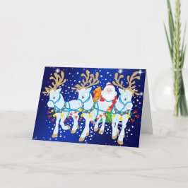 サンタと馬とそりのクリスマス シーズンカード