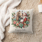 サンタと馬のクリスマス クッション (ブランケット)