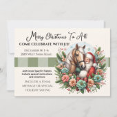 サンタと馬のクリスマス 招待状 (正面)