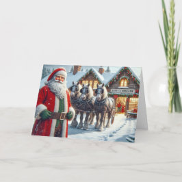サンタと馬のワークショップ別クリスマスカード シーズンカード