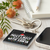 サンタと魚釣りする可能性がおもしろい高い キーホルダー (正面右)