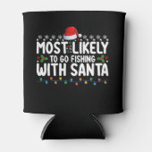 サンタと魚釣りする可能性がおもしろい高い 缶クーラー (正面)