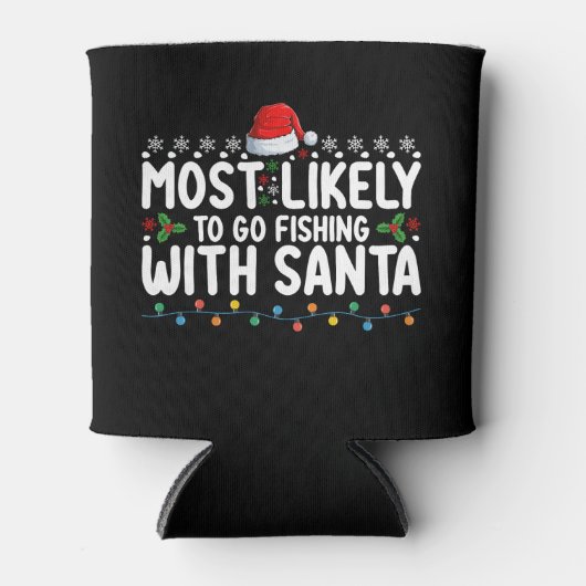 サンタと魚釣りする可能性がおもしろい高い 缶クーラー (正面)