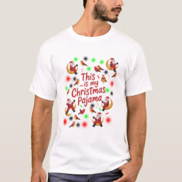 サンタと鳥のサンタのクリスマスデザインです これは私のクリスマスです  Tシャツ