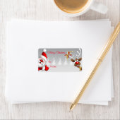 サンタと鹿のクリスマスギフトシールのラベル ラベル (インサイチュ)