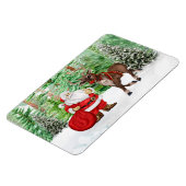 サンタと鹿のクリスマスマグネット マグネット (左側)