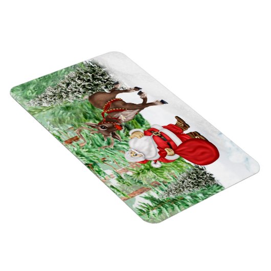 サンタと鹿のクリスマスマグネット マグネット (右側)