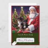 サンタと2つの愛らしいチワフアズ シーズンカード (正面/裏面)
