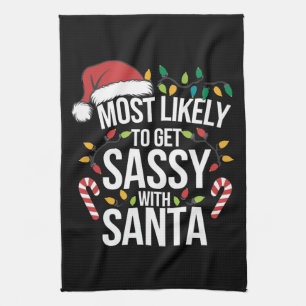 サンタとsassygなクリスマス・Xmasに最有り キッチンタオル