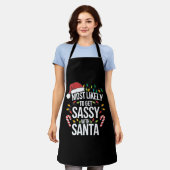 サンタとsassygなクリスマス・Xmas エプロン (着用した状態)