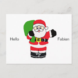 サンタなびく挨拶と名前 シーズンポストカード