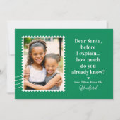 サンタにお願い! 編集可能なカラー クリスマス フォト カード (正面)