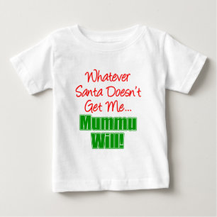 サンタにはママの言う通りにならない ベビーTシャツ