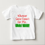 サンタには分からないウキ・ウィル ベビーTシャツ<br><div class="desc">サンタが私を得ないなら何でもウキは可愛いデザイン。フィンランド素晴らしの祖父を持つフィンランドの孫または孫のデザイン。どの孫もサンタよりフィンランドのおじいちゃんのほうが良いって知ってる！クリスマス素晴らしの季節のために。</div>