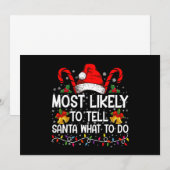 サンタにやるべきことを教える可能性が最も高い クリスマスお揃い 招待状 (正面/裏面)