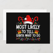 サンタにやるべきことを教える可能性が最も高い クリスマス お揃い 招待状 (正面/裏面)