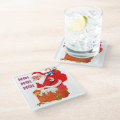 サンタにクリスマスプレゼントを！ホー！ホー！ ガラスコースター (アングル)