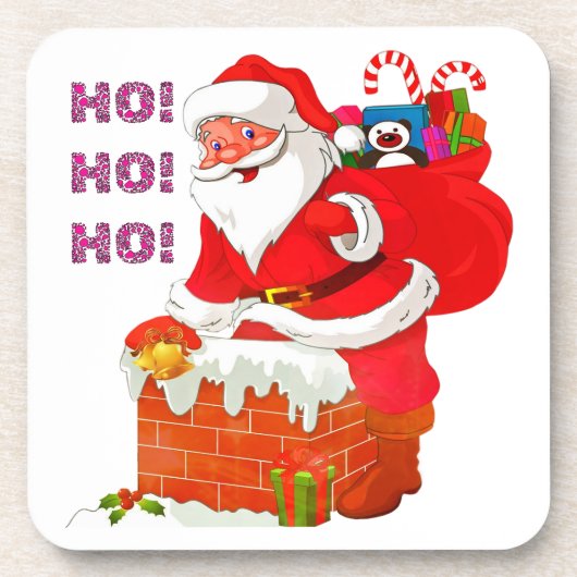 サンタにクリスマスプレゼントを！ホー！ホー！ コースター (正面)