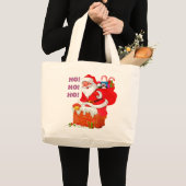 サンタにクリスマスプレゼントを!ホー!ホー! ラージトートバッグ (正面(商品))