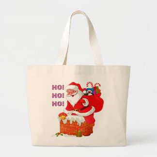 サンタにクリスマスプレゼントを!ホー!ホー! ラージトートバッグ