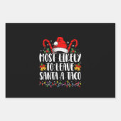 サンタにタコを置いていく可能性が最も高い 面白いクリスマス ラッピングペーパーシート (正面)