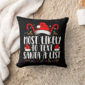 サンタにテキストを送る可能性が最も高い クリスマスに合わせたリスト クッション (ブランケット)