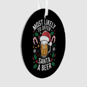 サンタにビールのファミリーマッチングを提供する可能性が最も高い オーナメント (正面)