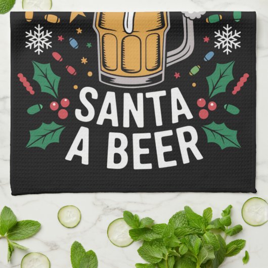 サンタにビールのファミリーマッチングを提供する可能性が最も高い キッチンタオル (折り畳み)