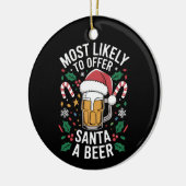 サンタにビールのファミリーマッチングを提供する可能性が最も高い セラミックオーナメント (左)