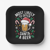 サンタにビールのファミリーマッチングを提供する可能性が最も高い ペーパープレート (正面)