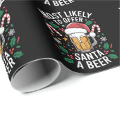 サンタにビールのファミリーマッチングを提供する可能性が最も高い ラッピングペーパー (ロールコーナー)