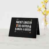 サンタにビールを勧めそうで面白い カード (黄色い花)