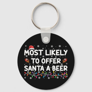 サンタにビールを勧めそうな人 クリスマス ライト キーホルダー