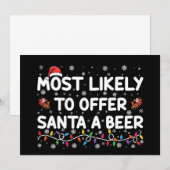 サンタにビールを勧めそうな人 クリスマス ライト 招待状 (正面/裏面)