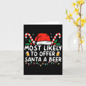 サンタにビールを勧めそうな人 楽しい飲み会のクリスマス カード (黄色い花)