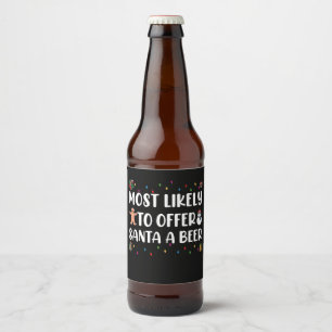 サンタにビールを勧めそうな面白い飲酒 ビールラベル