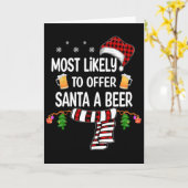 サンタにビールを勧める可能性が最も高い ファン・ファミリー・クリス カード (黄色い花)