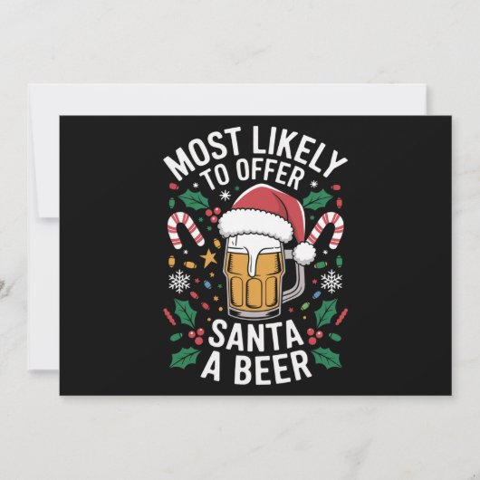 サンタにビールを勧める可能性が最も高い 家族でお揃いの シーズンカード (正面)