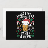 サンタにビールを勧める可能性が最も高い 家族でお揃いの シーズンカード (正面/裏面)