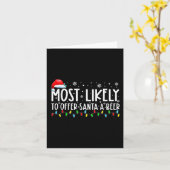 サンタにビールを勧める可能性が最も高い 楽しい飲酒クリスマス カード (黄色い花)