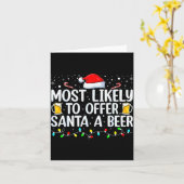 サンタにビールを勧める可能性が最も高い 面白い飲酒 カード (黄色い花)