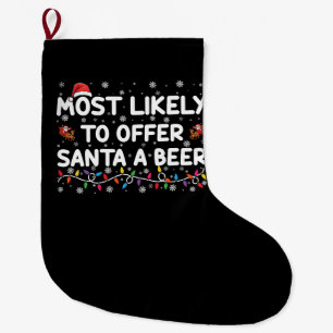 サンタにビールを勧める可能性大 クリスマス ライト ラージクリスマスストッキング