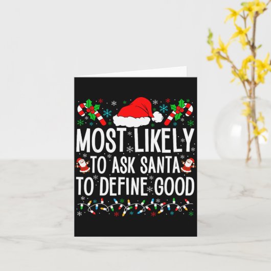 サンタにユーモアのあるクリスマスを定義するよう頼む可能性が最も高い カード (黄色い花)