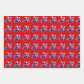 サンタに乗るユニコーン ラッピングペーパーシート (正面3)